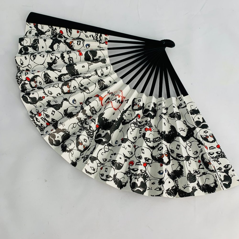 Lanvin faces sketch hand fan